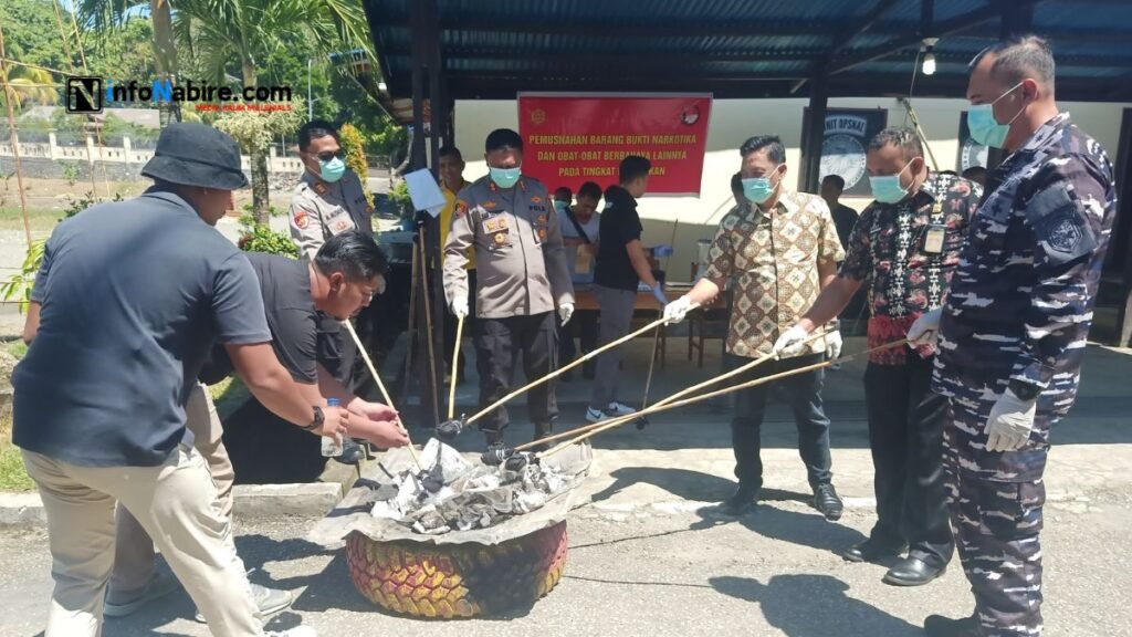 Pemusnahan barang bukti narkoba oleh Polres Nabire
