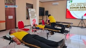 Polda Papua Tengah Gelar Donor Darah Sambut Hari Bhayangkara ke-79