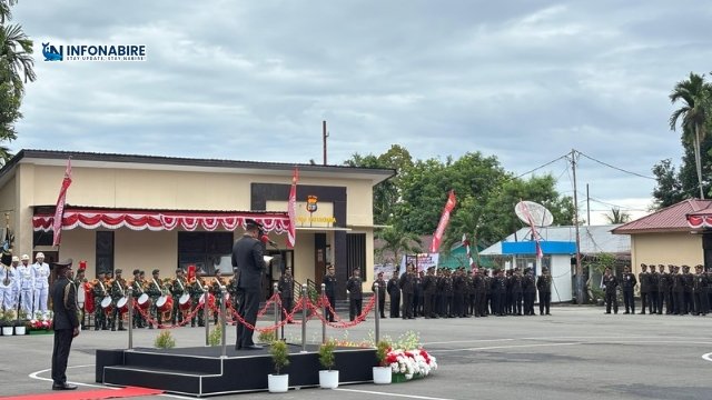 Upacara Hari Bhayangkara ke-79 di Mapolres Nabire oleh Polda Papua Tengah