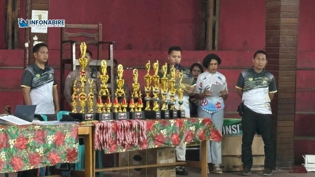 Ketua Panitia Turnamen Bulutangkis dalam rangka HUT Bhayangkara ke-79, IPTU Exaudio, P.R. Hasibuan, S.TRK., M.H.