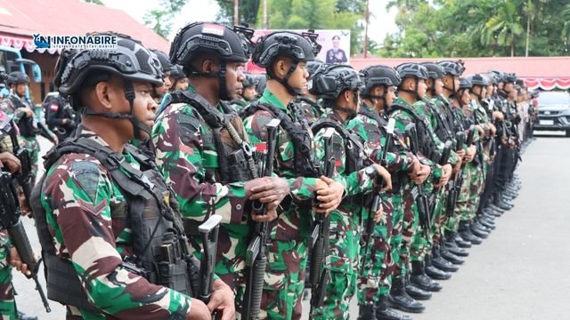 Polres Nabire Gelar Apel Kesiapan Pengamanan Kedatangan Sejumlah Menteri