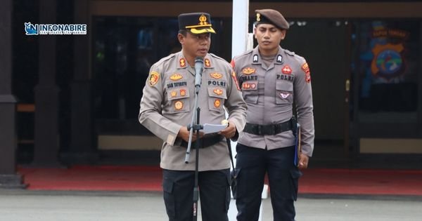 Polres Nabire Gelar Apel Kesiapan Pengamanan Kedatangan Sejumlah Menteri