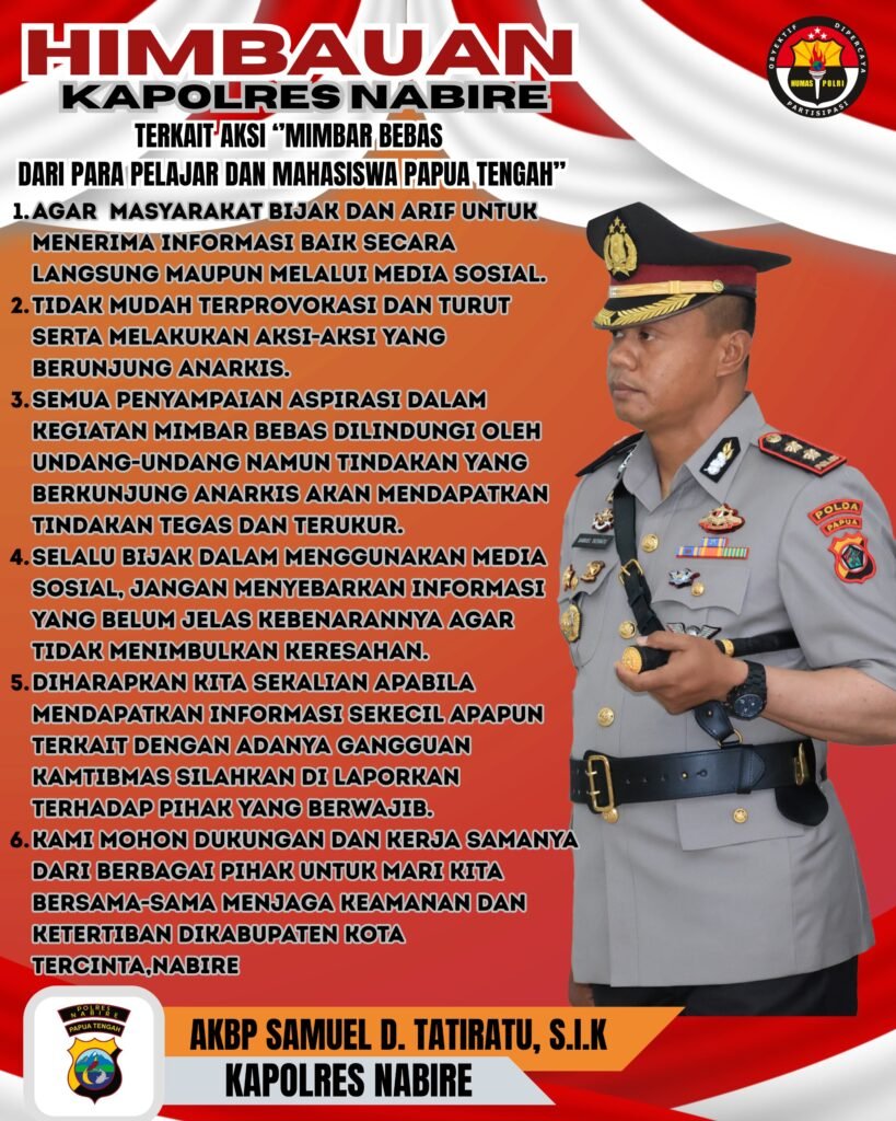 Imbauan Kapolres Nabire