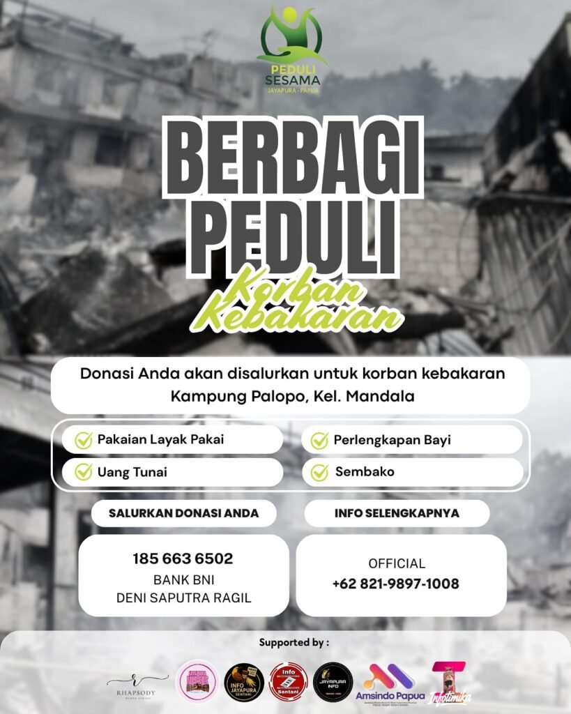 GPS Jayapura dan Amsindo Papua Galang Donasi untuk Korban Kebakaran di Kelurahan Mandala