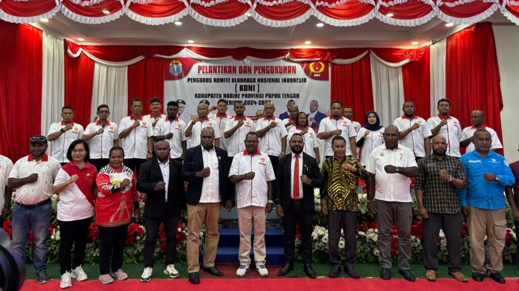 Pengurus KONI Nabire 2024–2029 Resmi Dilantik dan Dikukuhkan di Aula RRI