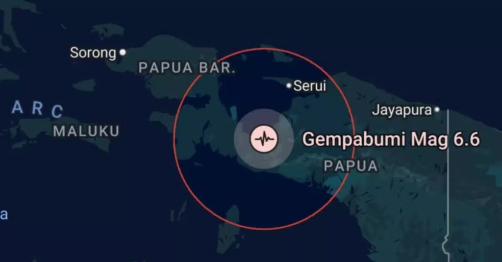Gempa 6,6 SR Guncang Nabire Papua Tengah Dini Hari