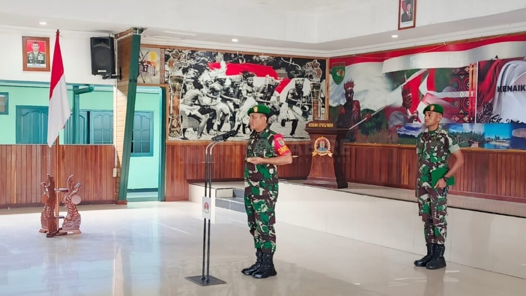 Kodim 1705/Nabire Gelar Upacara Kenaikan Pangkat