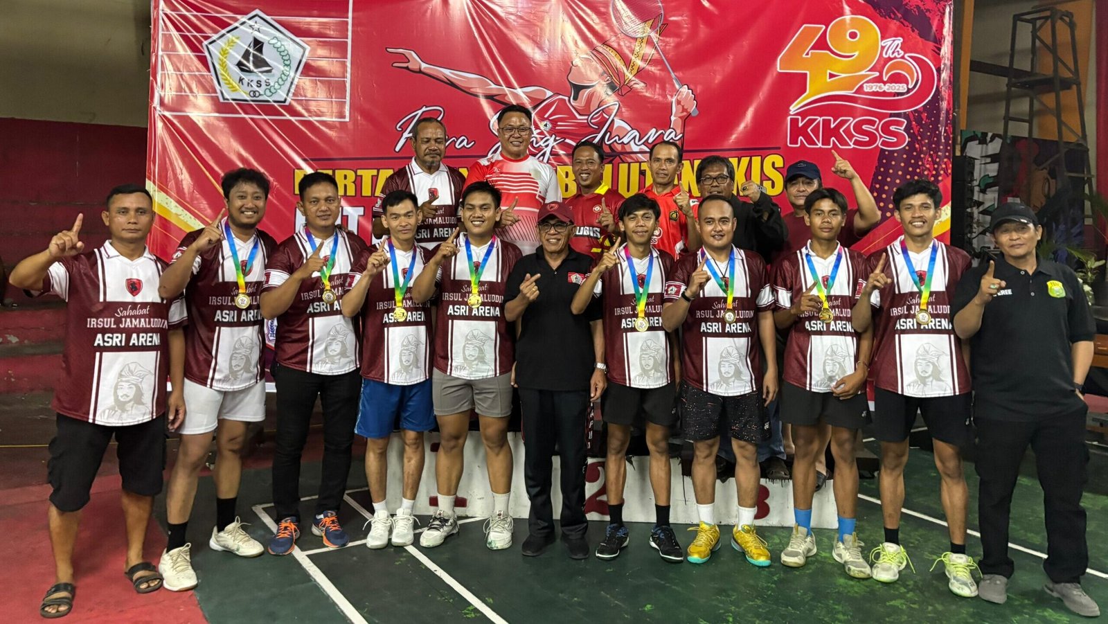 IKAMA Unggul Atas Kebugis di Final Ganda Beregu Putra Turnamen Bulutangkis HUT KKSS ke-49