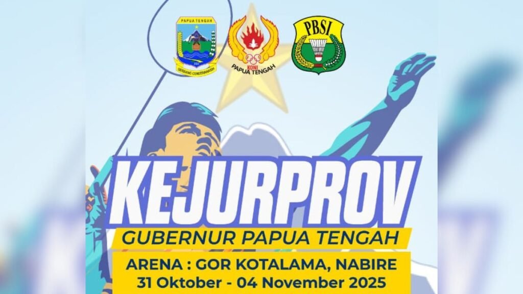 Babak 8 Besar Junior Kejurprov PBSI Papua Tengah 2025 Berlangsung Sengit, Kelas Dewasa Siap Tanding Malam Ini