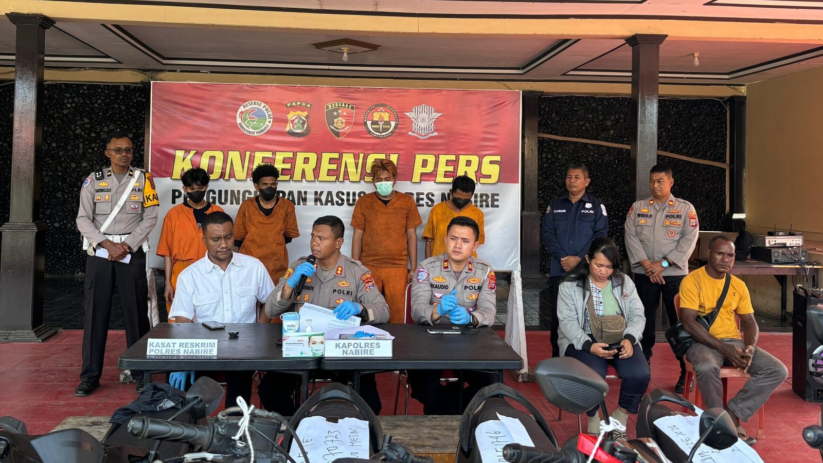 Polres Nabire Bongkar Sindikat Curanmor, 4 Pelaku Ditangkap dan 15 Motor Diamankan