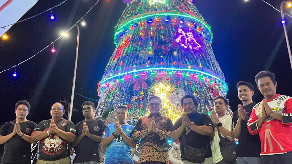 Wabup Nabire Resmikan Pohon Natal di Tugu Nabire Hebat, Simbol Toleransi Umat Beragama