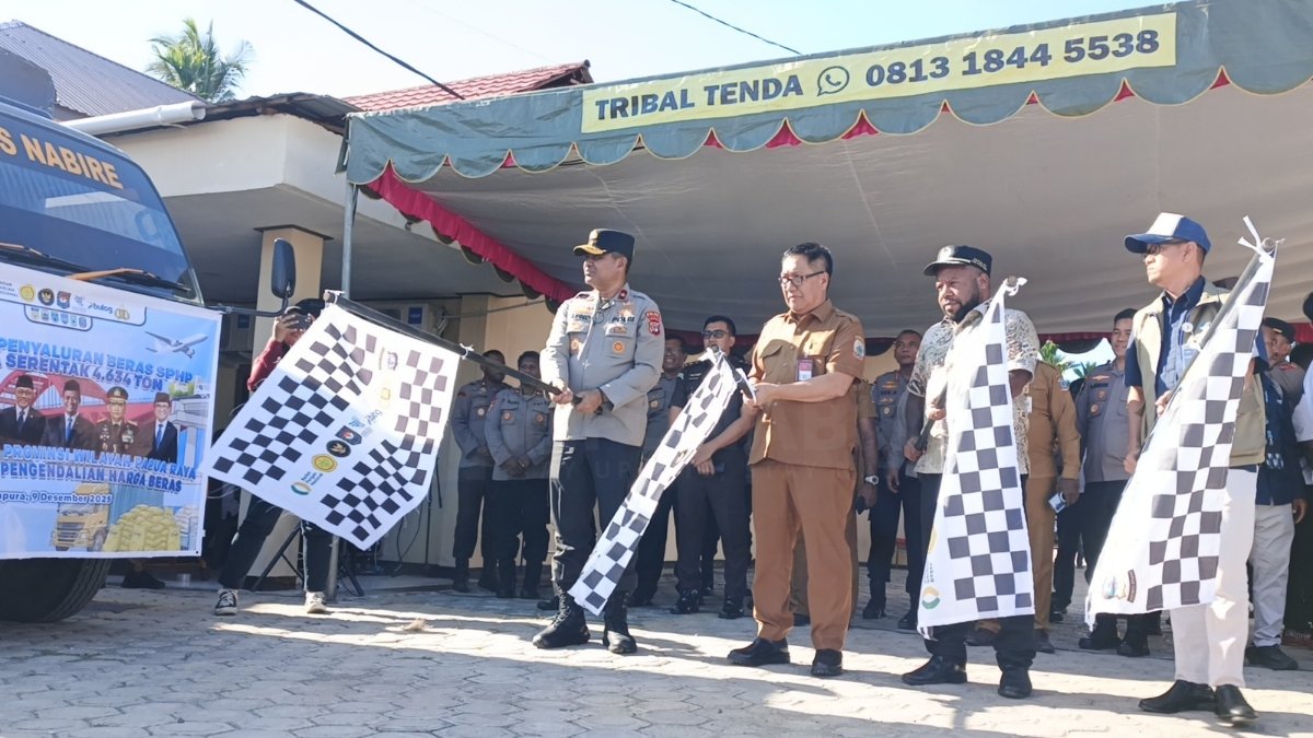 Polda Papua Tengah Lepas 62 Ton Beras SPHP untuk 8 Kabupaten, Target Akhir Tahun 503 Ton