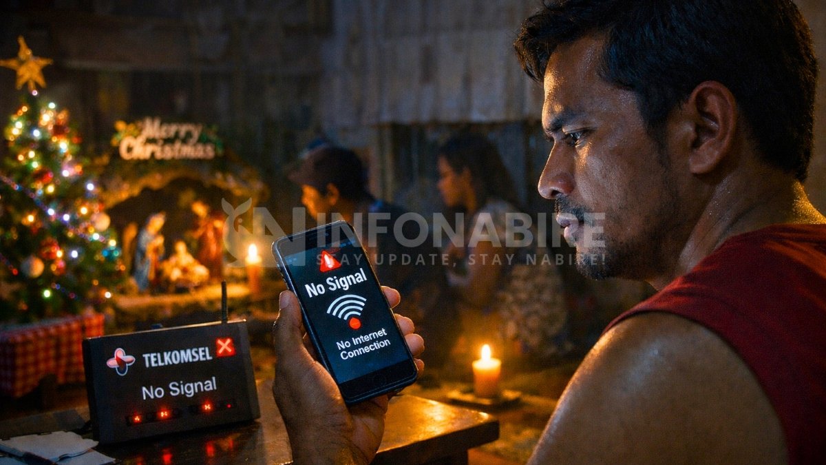 Jaringan Internet Telkomsel Hilang Total di Wanggar–Yaro dari Pagi–Malam Perayaan Natal 2025, Warga Sulit Berkomunikasi