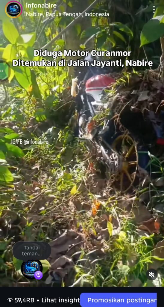 Sudah Pasrah Meski Lapor Polisi, Ninja RR Warga Nabire Ini Akhirnya Ditemukan