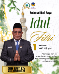 Wakil Ketua I DPRPT, Diben Elaby, S.TH