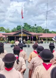 Apel Lomba Pramuka HUT Bhayangkara ke-80 di Polres Nabire, Kapolres Tekankan Sportivitas dan Solidaritas