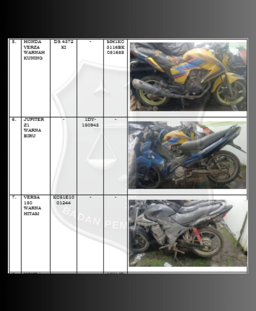 Kejari Nabire Umumkan 13 Motor Barang Bukti Tak Bertuan, Warga Diminta Cek Kepemilikan
