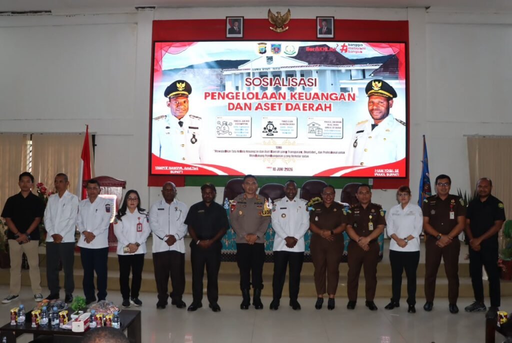 Wujudkan Tata Kelola Bersih, Polres Paniai Bersama Pemkab dan Kejari Nabire Gelar Sosialisasi Pengelolaan Keuangan dan Aset Daerah