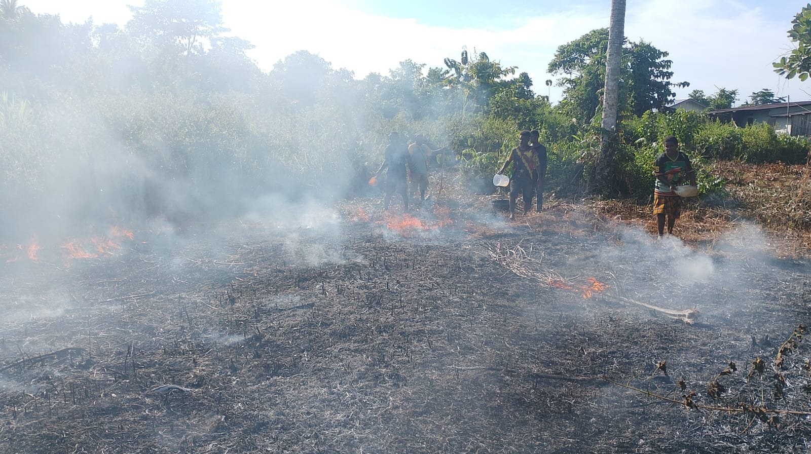 Diduga Dibakar OTK, Kebakaran Lahan di Belakang PLTMG Kalibobo Berhasil Dipadamkan