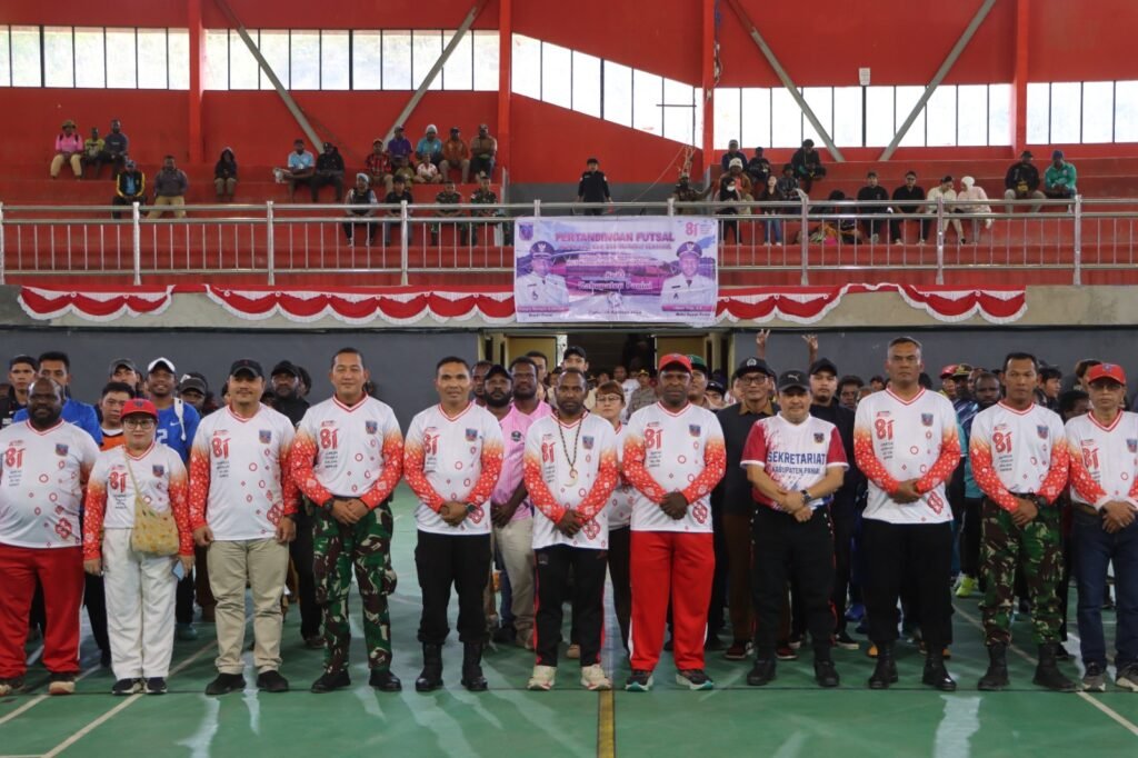 Turnamen Futsal Antar OPD, OKP, dan Instansi Vertikal Resmi Dibuka, Meriahkan HUT Ke-81 Kemerdekaan RI di Paniai