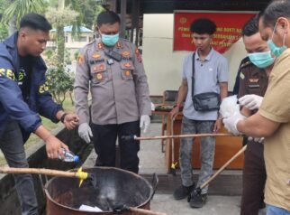 Kapolres Nabire Pimpin Pemusnahan 52,96 Gram Ganja