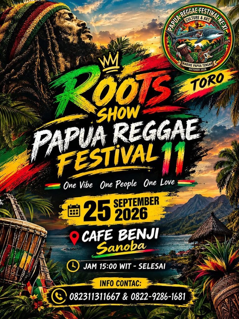 Menuju Papua Reggae Festival XI, 7 Band Papua Tengah Tampil di Roots Show
