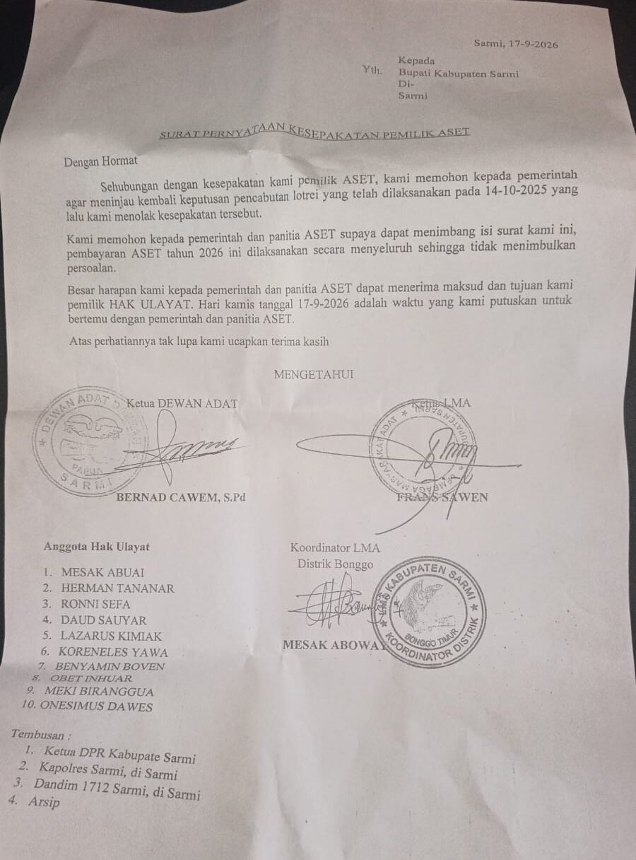 Tokoh Sarmi Soroti Dugaan Penggunaan Dana Otsus untuk Bayar Utang Aset Daerah