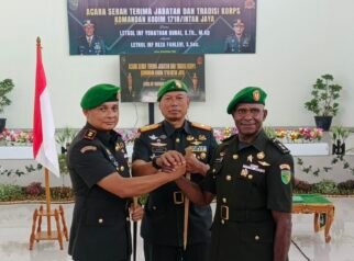 Sertijab Dandim 1718 Intan Jaya, Yonathan Bunai Serahkan Jabatan ke Reza Fahlevi